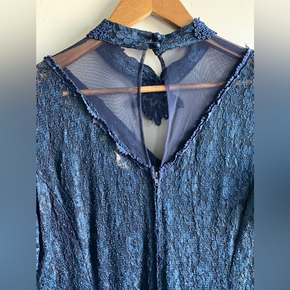 Vintage Dawn Joy Fashion - Navy Blue Lace dress - Picture 12 of 16